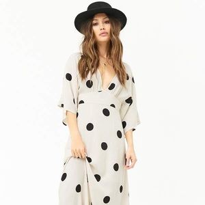 Forever 21 Polka Dot maxi dress with keyhole back.